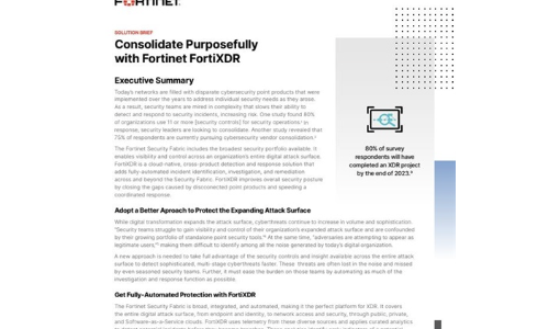 Consolider délibérément avec Fortinet Fortixdr