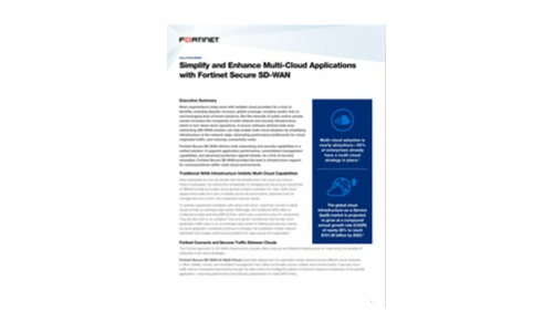 Simplifier et améliorer les applications multi-cloud avec Fortinet Secure SD-WAN