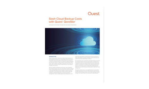 Slash Cloud Backup coûte avec Quest Qorestor